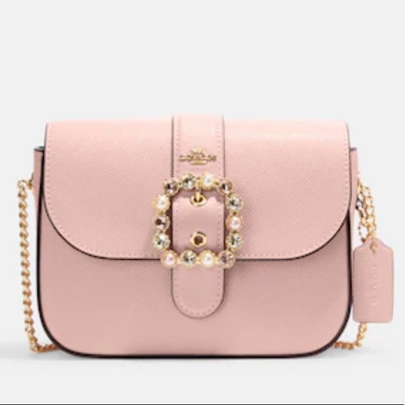 Coach Gemma pink bag with Jeweled buckle